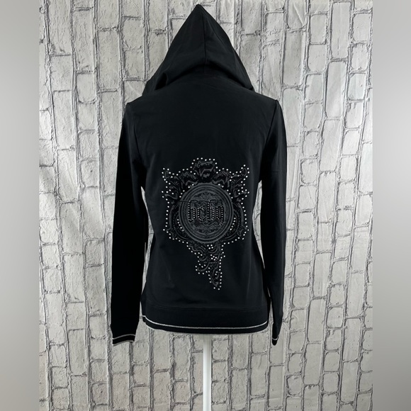 BCBG Maxazria Size:L WomenHoodie/Pants  Phinestone Detail Shimmer Thread Outline - Picture 5 of 16